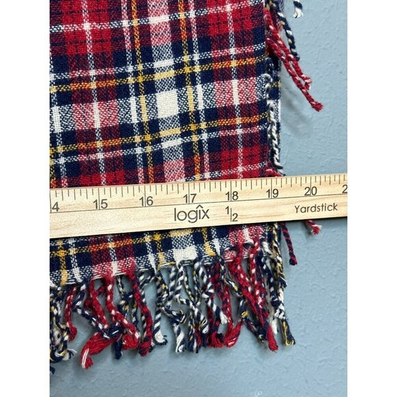 VTG Gruppo Americano Studio Women's 10 Wool Blend Plaid Fringe Long Wrap Skirt - Picture 8 of 13